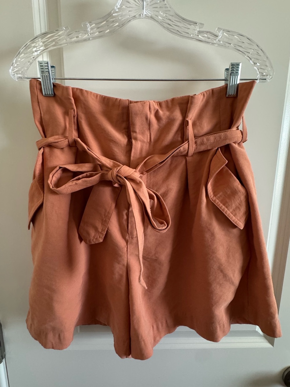High-Waist Paperbag Tie-Waist Shorts